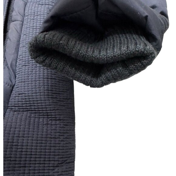 Abercrombie & Fitch Hooded Winter Puffer Jacket Coat Women XL Fur Trim Long Knee - Picture 6 of 7